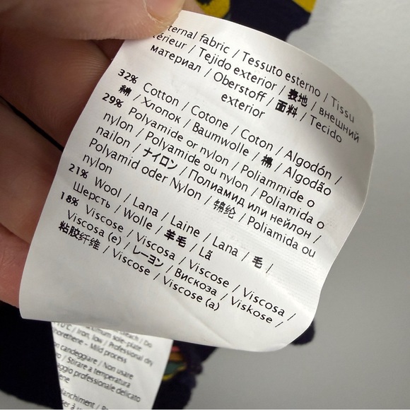 Missoni Cotton Wool Blend Striped Chevron Button Round Neck Cardigan - Picture 9 of 9